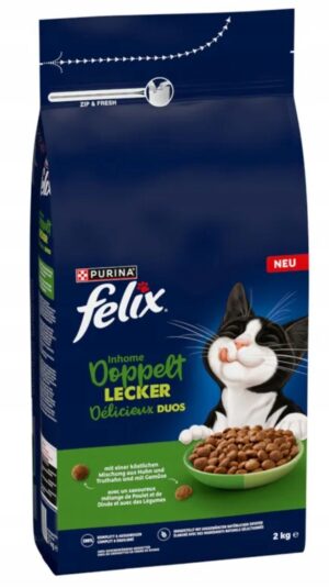 Felix Inhome podwójnie smaczne kurczak i indyk 2kg karma sucha
