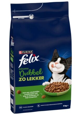 Felix Inhome podwójnie smaczne kurczak i indyk 4kg karma sucha