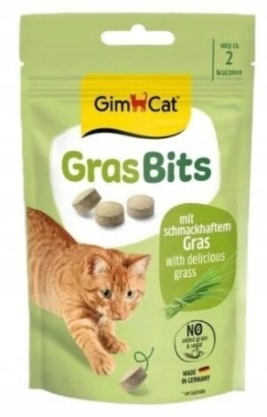 GIMCAT Gras Bits Tabs 40g przysmaki dla kota z trawą