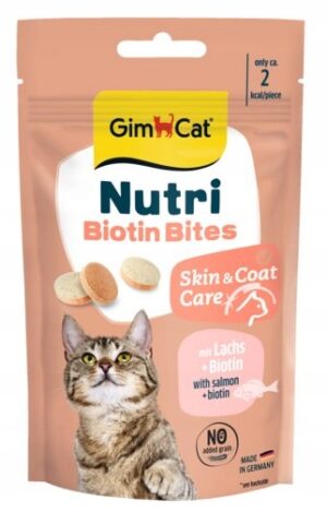 GimCat Nutri Biotin Bites 40g przekąska na zdrową skórę i lśniącą sierść