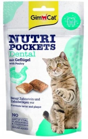 Gimcat Nutri Pockets Dental z drobiem przysmak dla kota 60g
