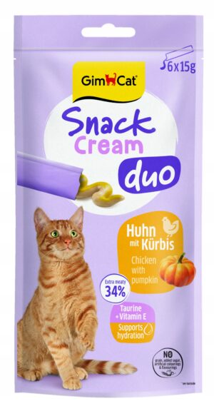 GimCat Snack Cream Duo Sosik dla kota - kurczak z dynią 6x15g