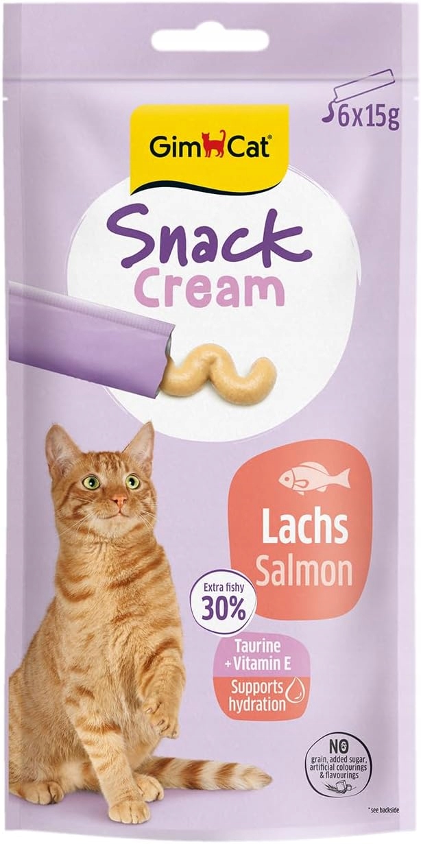 GimCat Snack Cream ŁOSOŚ 6x15g GimCat Snack Cream ŁOSOŚ 6x15g