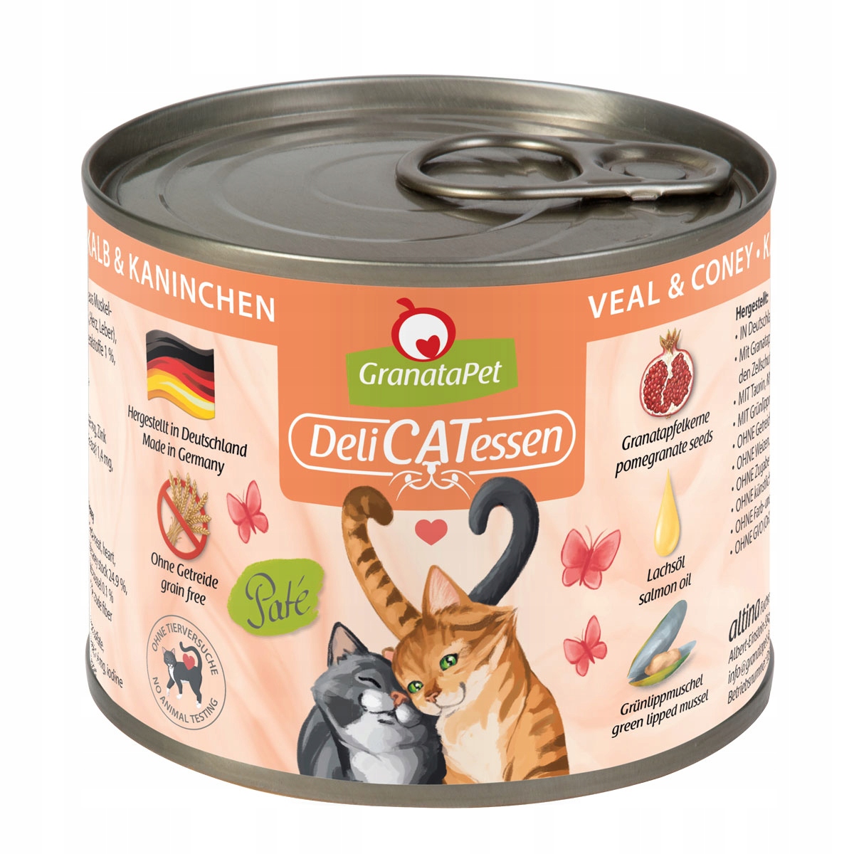 Granatapet DeliCatessen Cielęcina i królik 200 g puszki dla kota bez zbóż Granatapet DeliCatessen Cielęcina i królik 200 g puszki dla kota bez zbóż