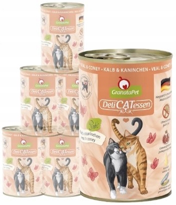 Granatapet DeliCatessen Cielęcina i królik 6 x 400 g puszki dla kota Granatapet DeliCatessen Cielęcina i królik 6 x 400 g puszki dla kota