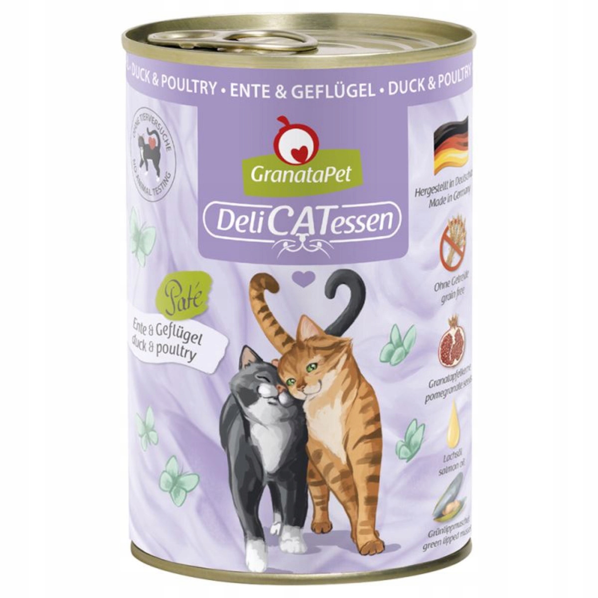 Granatapet DeliCatessen Kaczka z drobiem 400 g puszki dla kota bez zbóż Granatapet DeliCatessen Kaczka z drobiem 400 g puszki dla kota bez zbóż