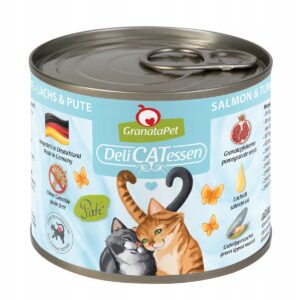 Granatapet DeliCatessen łosoś i indyk 200 g puszki dla kota bez zbóż