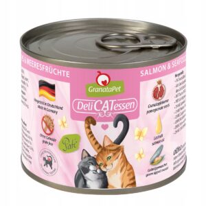 Granatapet DeliCatessen łosoś i owoce morza 200 g puszki dla kota bez zbóż