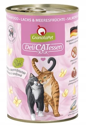Granatapet DeliCatessen łosoś i owoce morza 400 g puszki dla kota bez zbóż