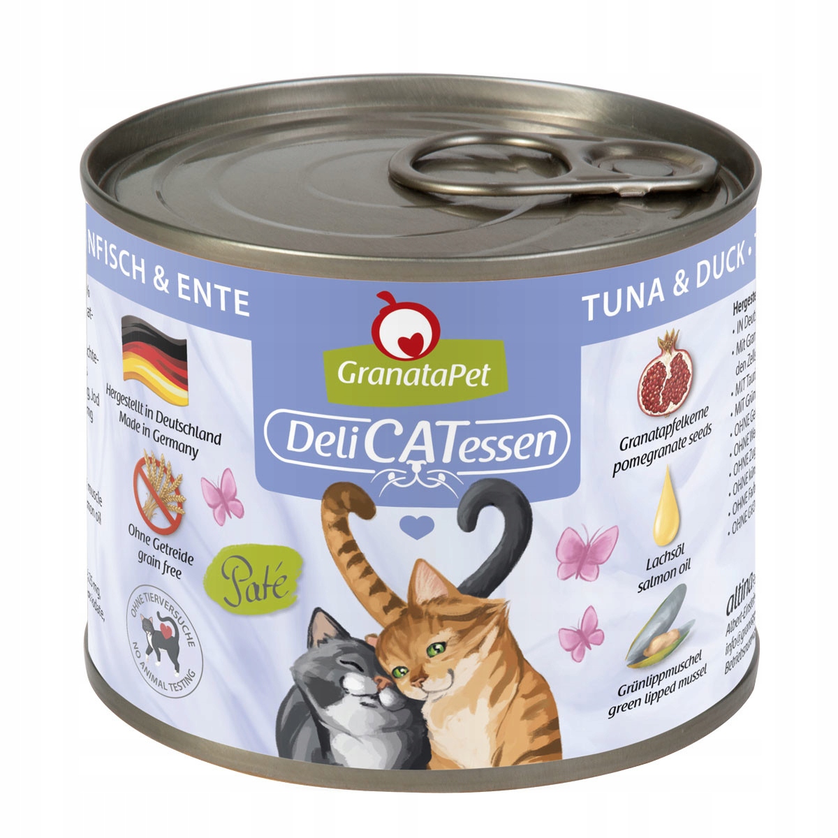 Granatapet DeliCatessen Tuńczyk i kaczka 200 g puszki dla kota bez zbóż Granatapet DeliCatessen Tuńczyk i kaczka 200 g puszki dla kota bez zbóż
