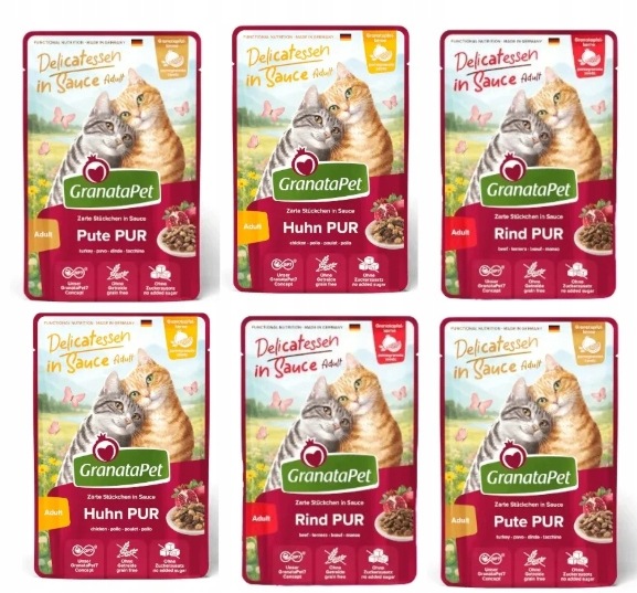 Granatapet DeliCATessen w sosie mix smaków 6 x 100g MIX PUR Granatapet DeliCATessen w sosie mix smaków 6 x 100g MIX PUR