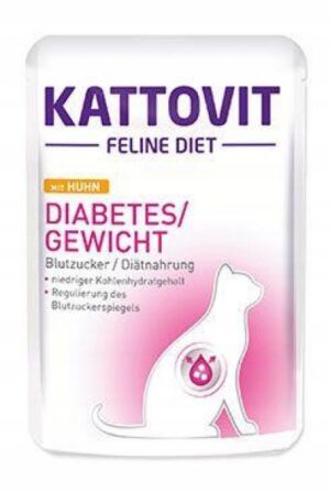 Kattovit FelineDiet Diabetes Karma Dieta dla kota z Cukrzycą - KURCZAK 85 g