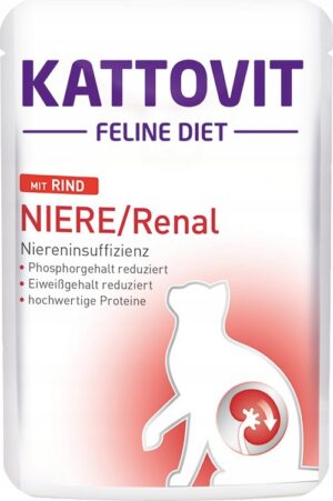 KATTOVIT Renal Karma mokra dla kotów na wsparcie nerek z wołowiną 85g