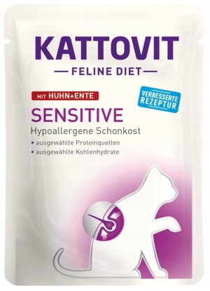 Kattovit Sensitive Diet kurczak i kaczka 85g mokra karma dla kota z alergią