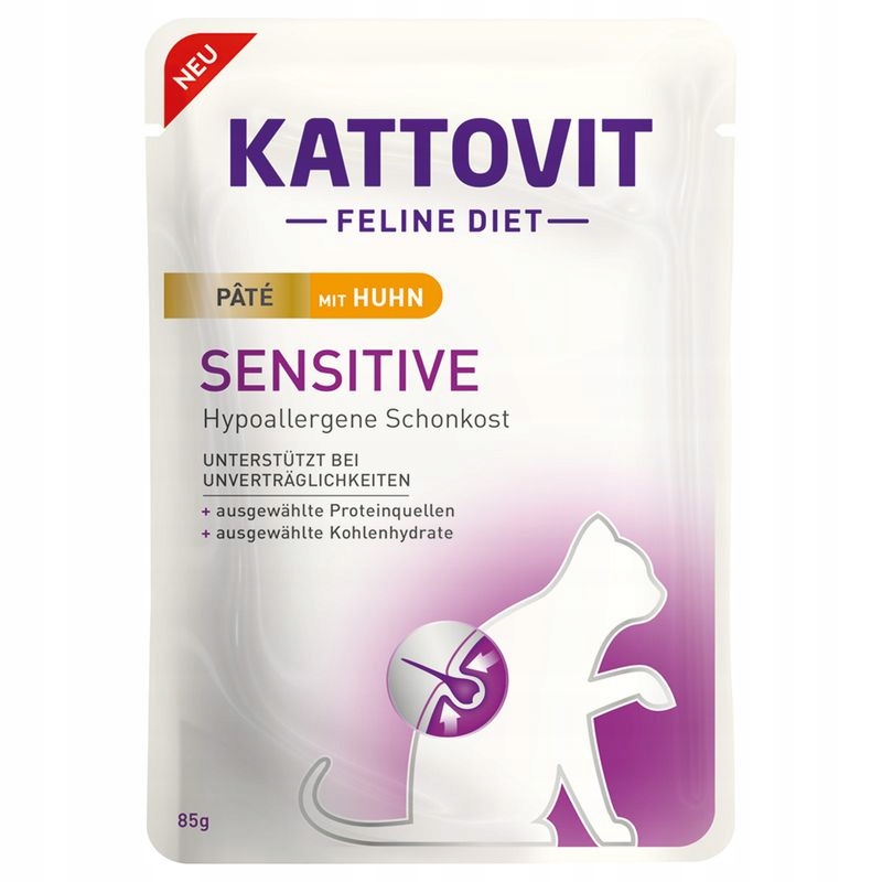 Kattovit Sensitive dla wrażliwych kotów Pate Kurczak w pasztecie 85g Kattovit Sensitive dla wrażliwych kotów Pate Kurczak w pasztecie 85g