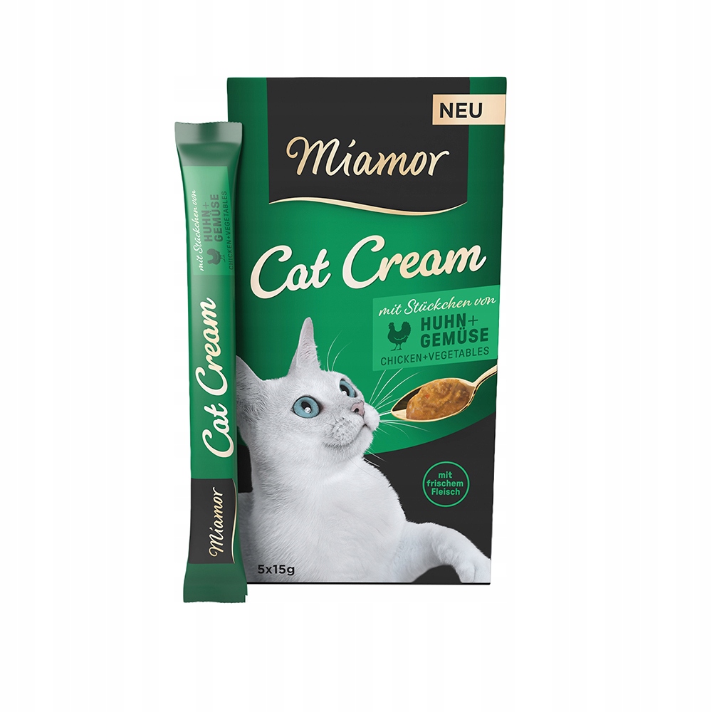 MIAMOR CAT CREAM PASTA PRZYSMAK DLA KOTA KURCZAK Z WARZYWAMI 5x15g MIAMOR CAT CREAM PASTA PRZYSMAK DLA KOTA KURCZAK Z WARZYWAMI 5x15g