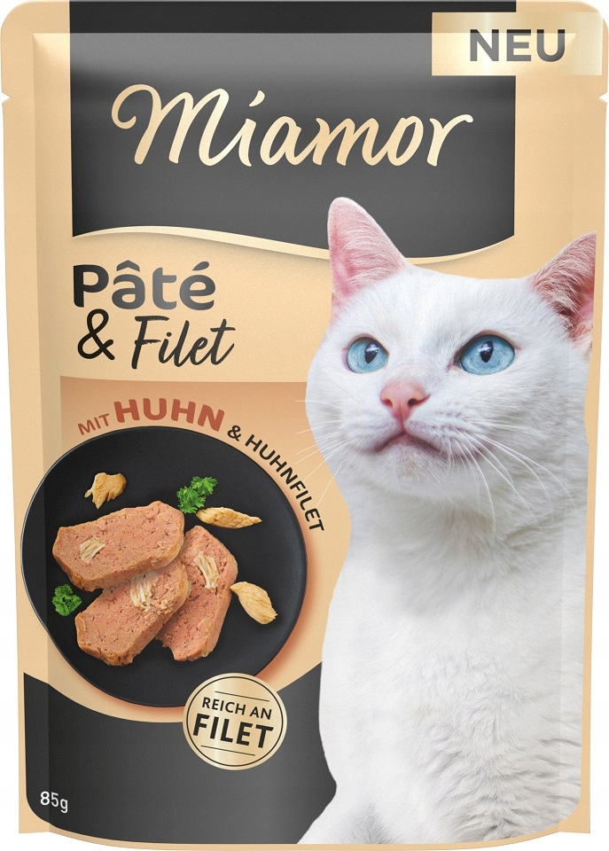 MIAMOR Pate & Filet kawałki filetów z kurczaka saszetka 85g MIAMOR Pate & Filet kawałki filetów z kurczaka saszetka 85g