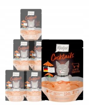 Mjamjam Coctails szarpana wołowina zupka dla kota 6x40g