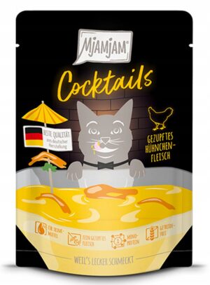 Mjamjam Coctails szarpany kurczak zupka dla kota 40g