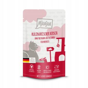 Mjamjam kulinarny jeleń z indykiem i świeżą żurawiną 125g