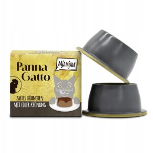 Mjamjam Panna Gatto delikatny kurczak oblany sosem kocia Panna Cotta 2 x80g