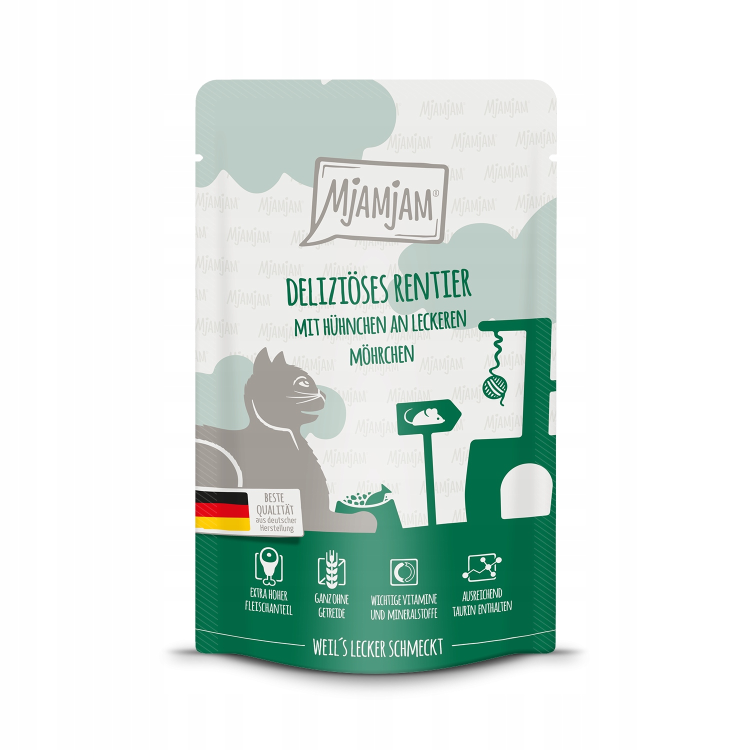 Mjamjam Quetschie delikatny renifer z kurczakiem i marchewką 125g Mjamjam Quetschie delikatny renifer z kurczakiem i marchewką 125g