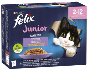 Zestaw Felix Junior 4 smaki 12 x 85 g Nowa Receptura