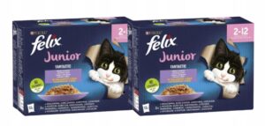Zestaw Felix Junior 4 smaki 24 x 85 g Nowa Receptura